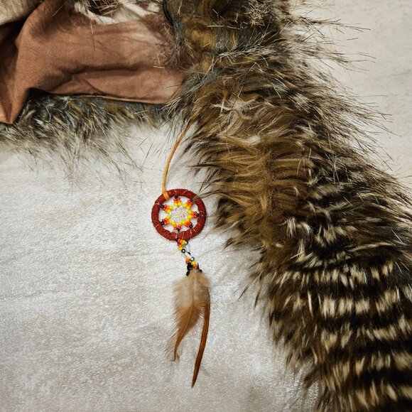 Bolli Imports Spirit Hood, Brown Beige Faux Fur - Picture 2 of 5